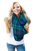 Sexy Green Blue Plaid Oversized Square Scarf